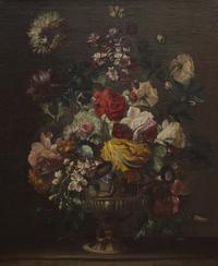 Circle of Karel van Vogelaer (Dutch, 1653-1695) — A Pair of Floral Still Lifes