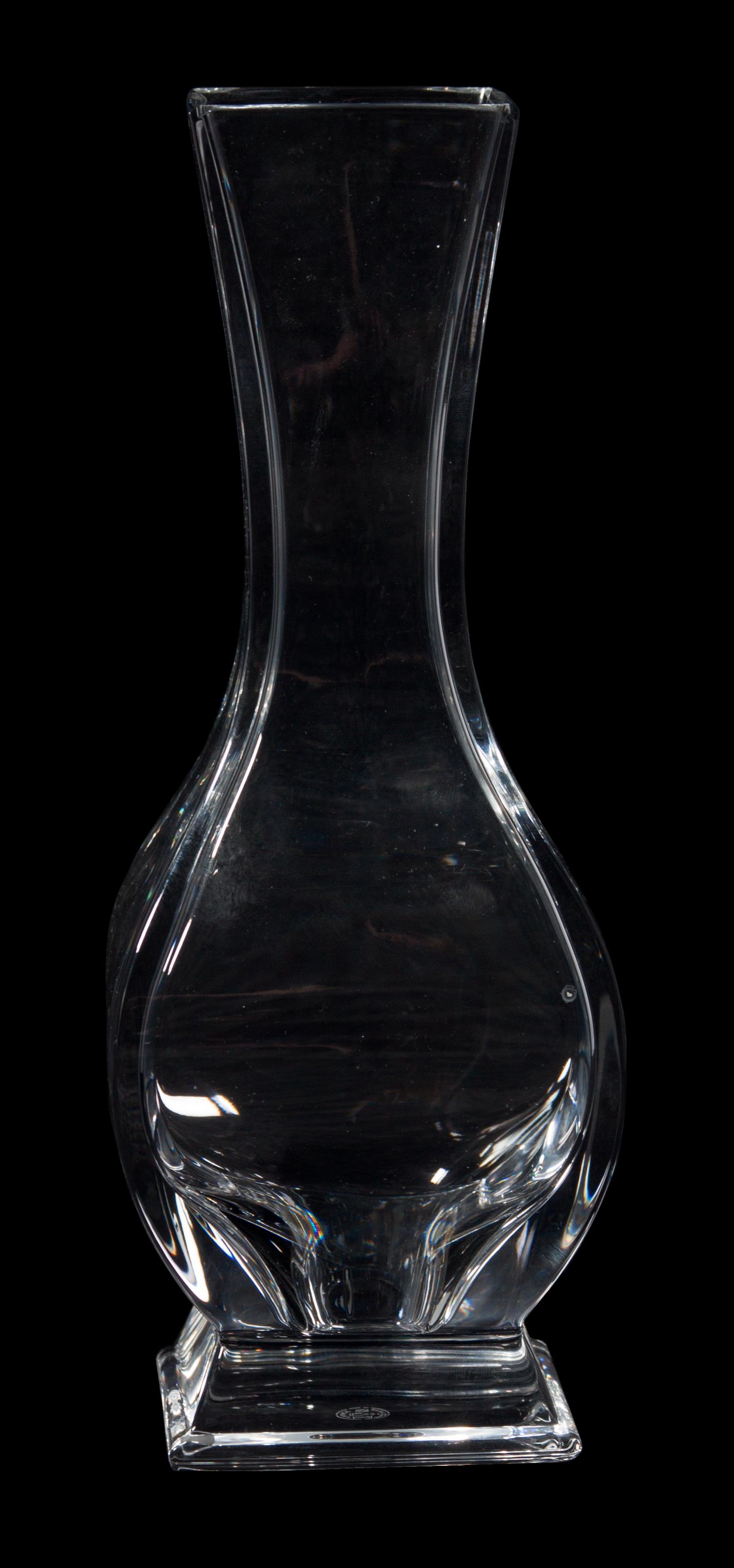 A Baccarat Glass Vase Height 9 7/8 inches.