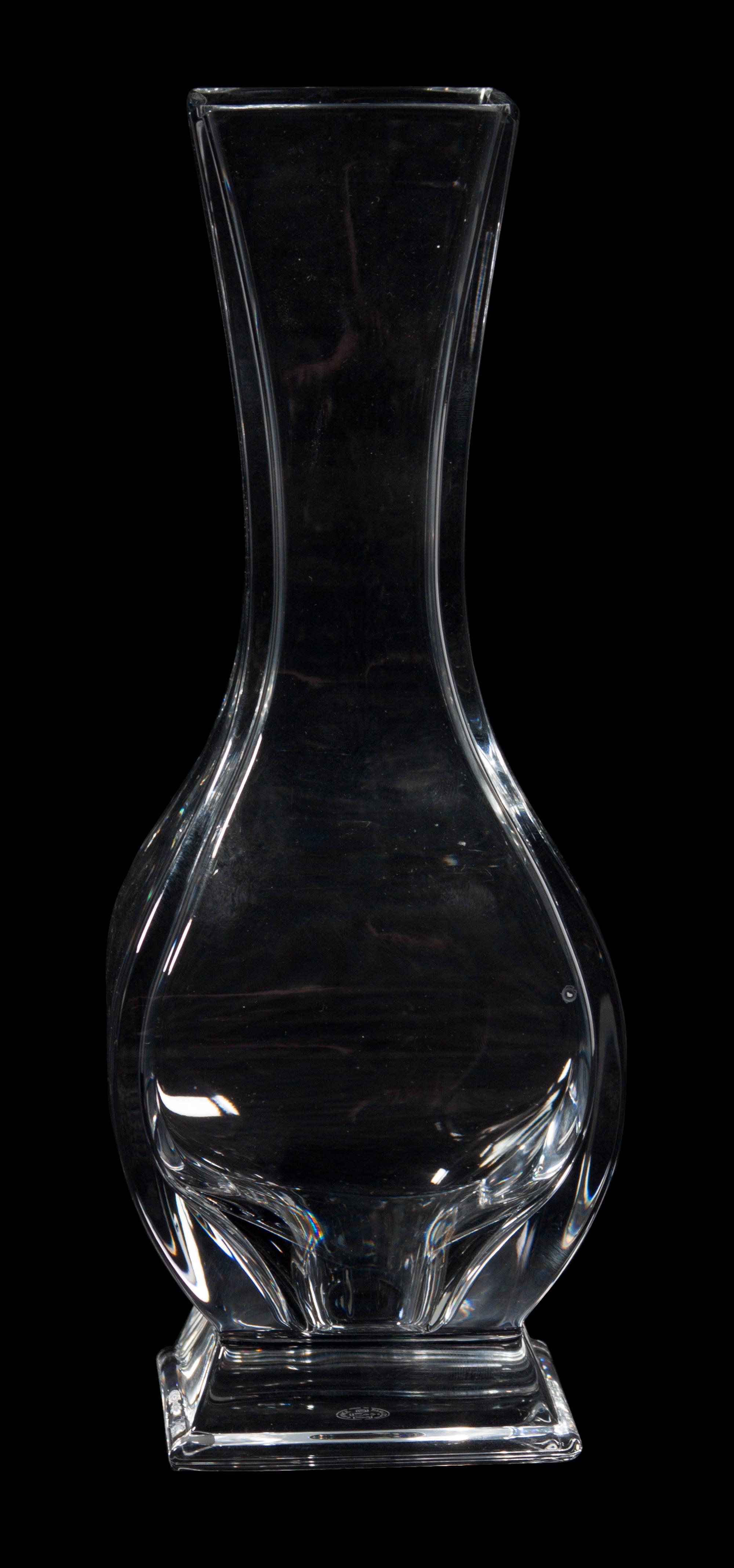 A Baccarat Glass Vase Height 9 7/8 inches.