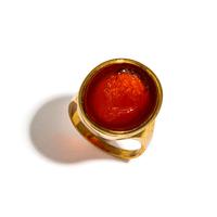 A Neoclassical Gold and Carnelian Finger Ring with Portrait Head of Homer