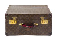 A Louis Vuitton Monogram Canvas Hardsided Case Height 19 1/2 x width 19 1/2 x depth 9 1/4 inches.