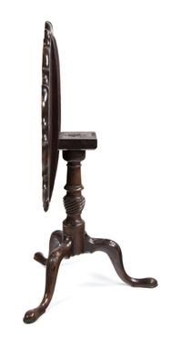 A Chippendale Style Mahogany Tilt Top Table Height 29 1/2 x diameter 29 3/4 inches. — 19TH CENTURY