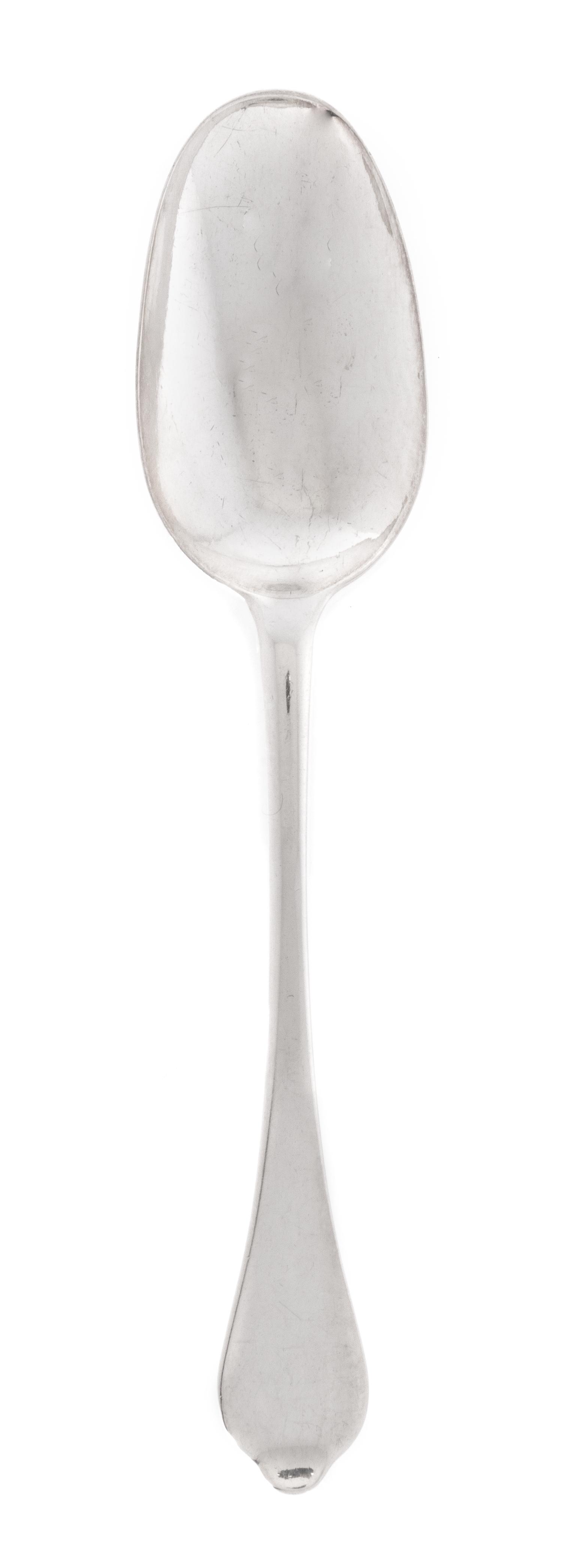 A Queen Anne Britannia Silver Table Spoon, Thomas Sadler, London, 1706, the underside with stippled initials P.H.E.