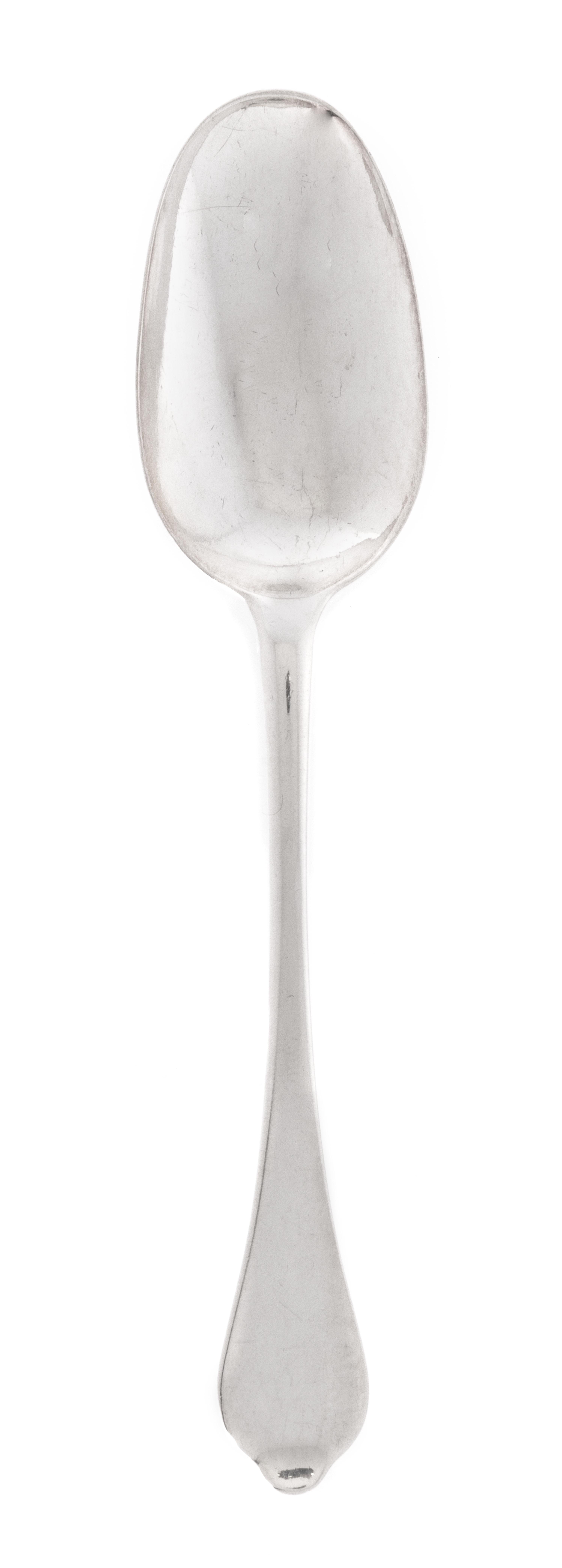 A Queen Anne Britannia Silver Table Spoon, Thomas Sadler, London, 1706, the underside with stippled initials P.H.E.
