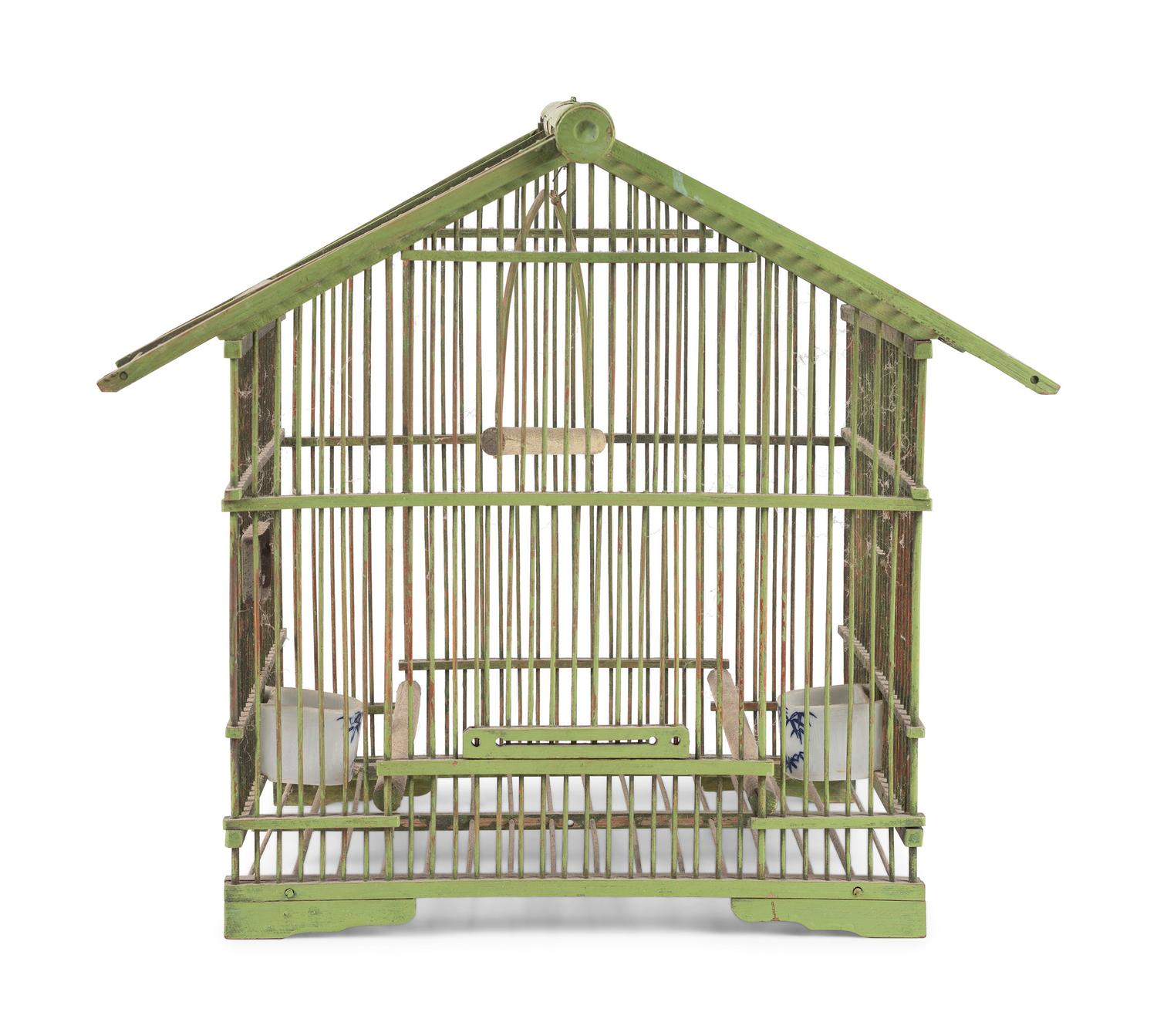 Four Wood and Wire Bird Cages