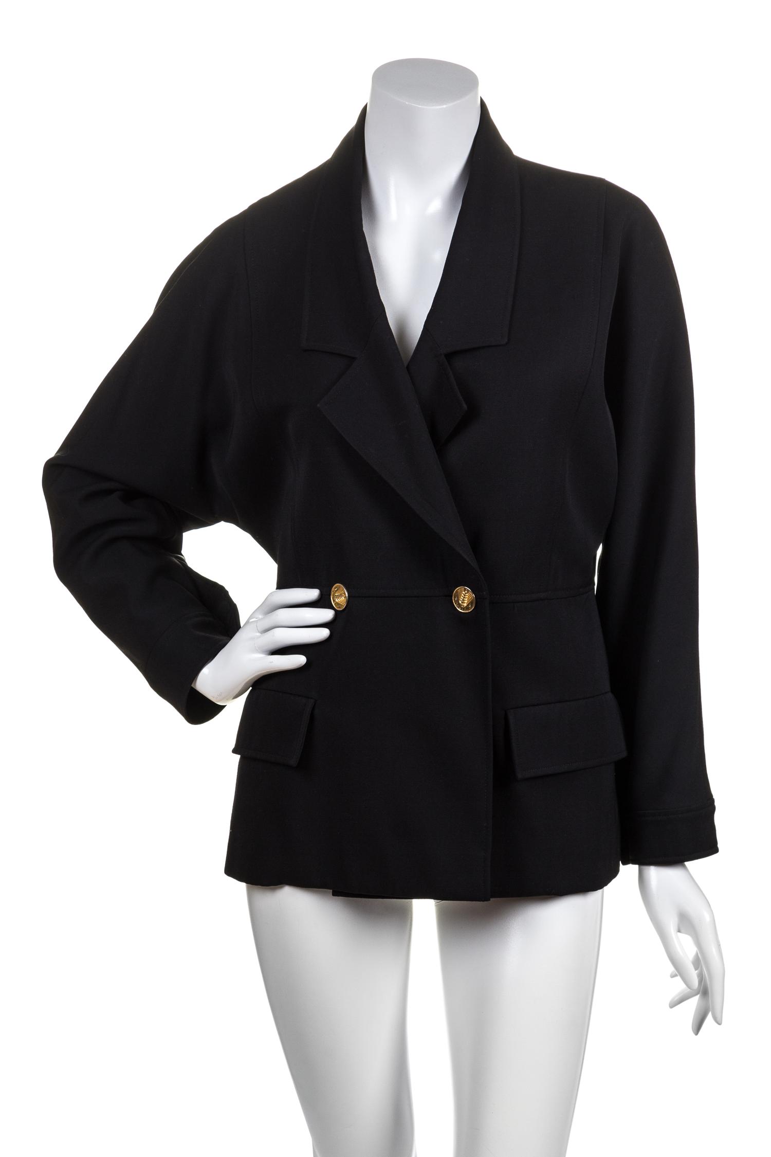 A Chanel Black Wool Jacket, Size 38.
