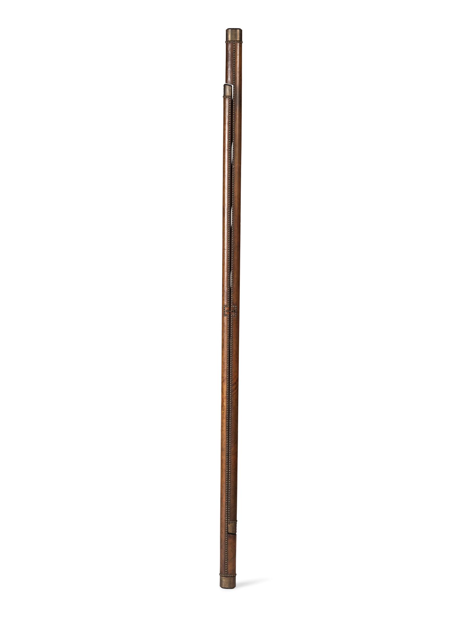 An English Leather Wrapped Library Ladder