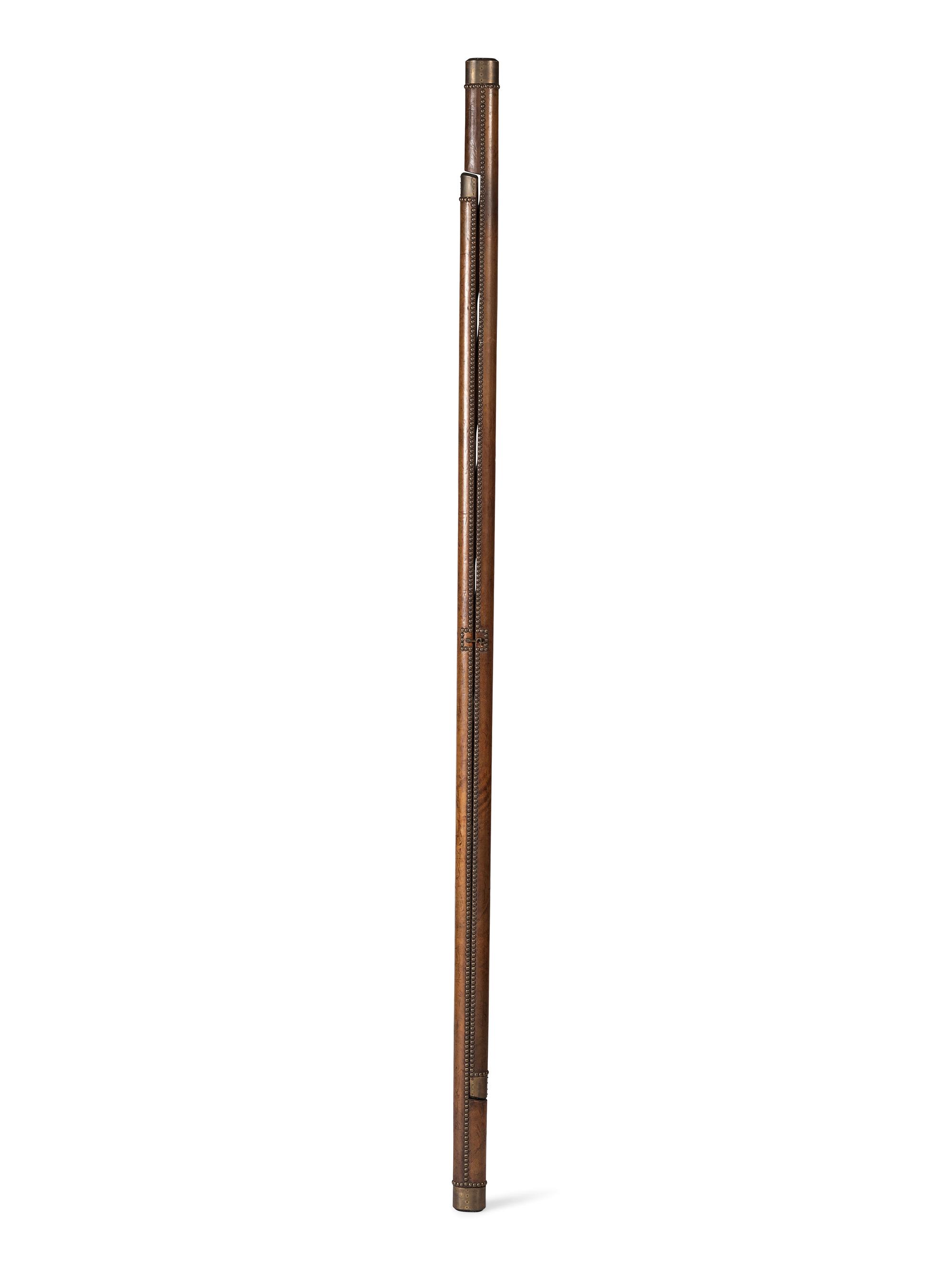 An English Leather Wrapped Library Ladder