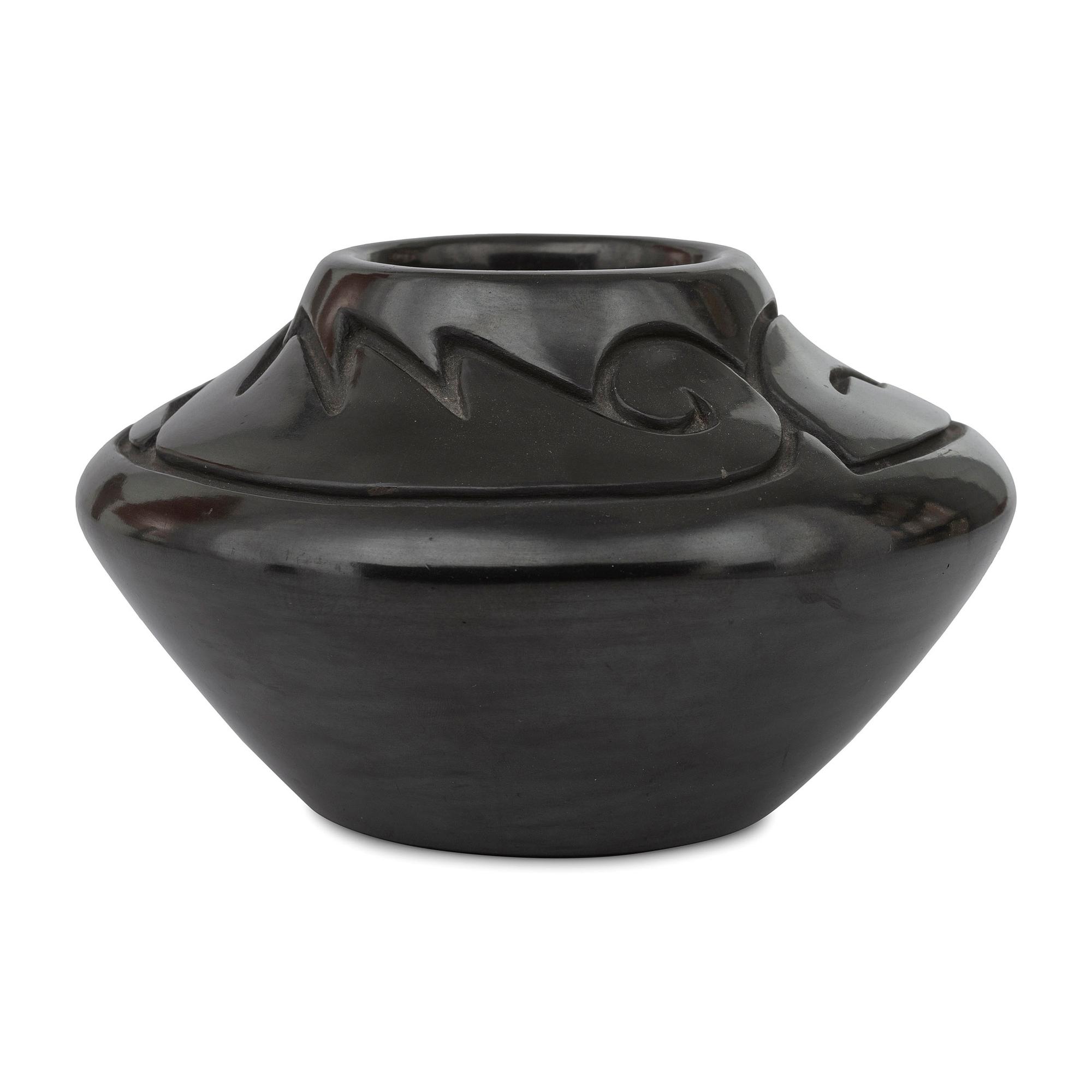 Carved Blackware Jar