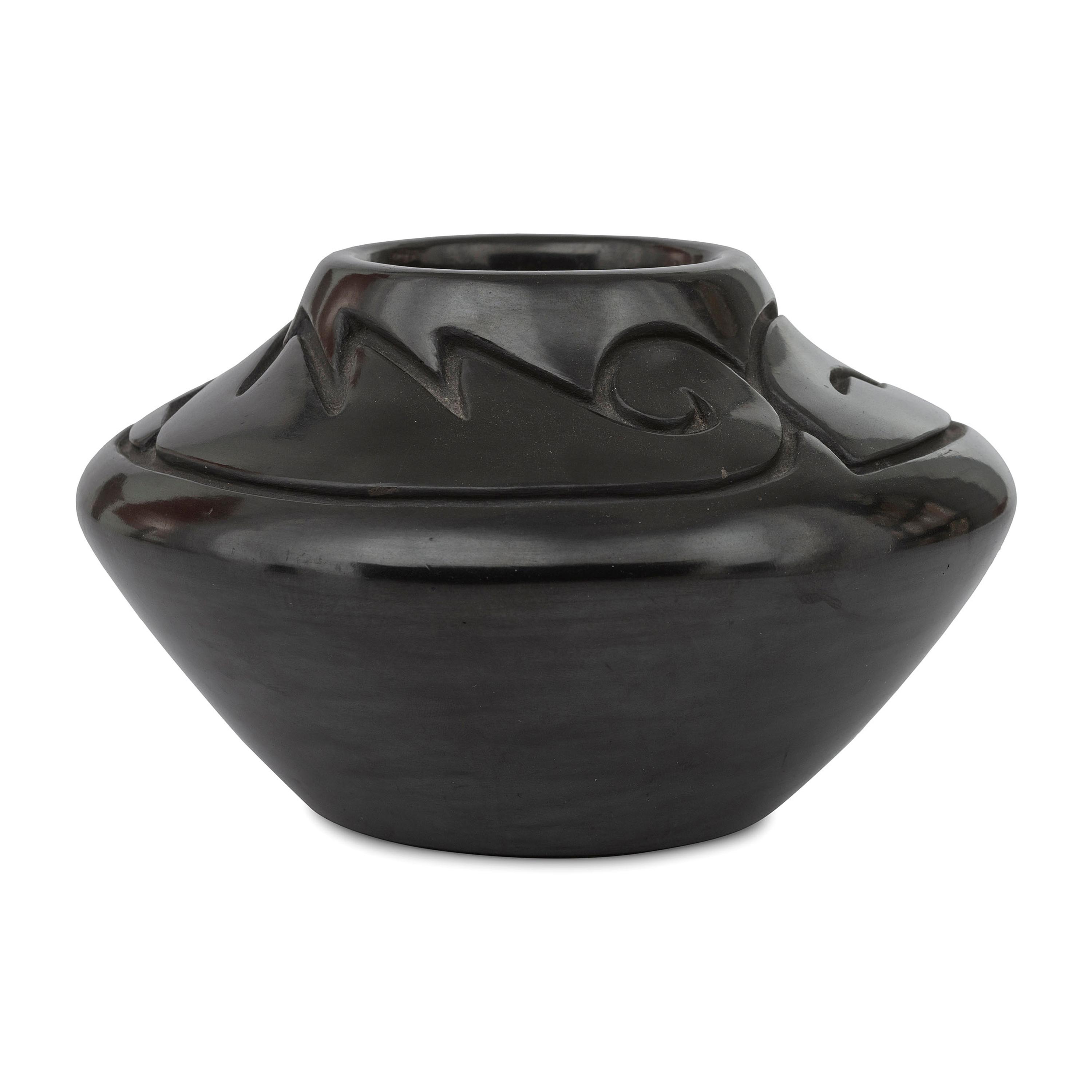 Carved Blackware Jar