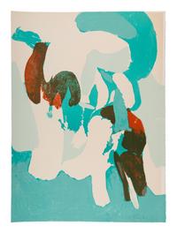 9 Plates from Ten Lithographs by Ten Artists Including works by Alex Katz, Jack Beal, Fairfield Porter, James Brooks, Red Grooms, Chaim Gross, Philip Guston, Richard Lindner, and Robert Andrew Park.