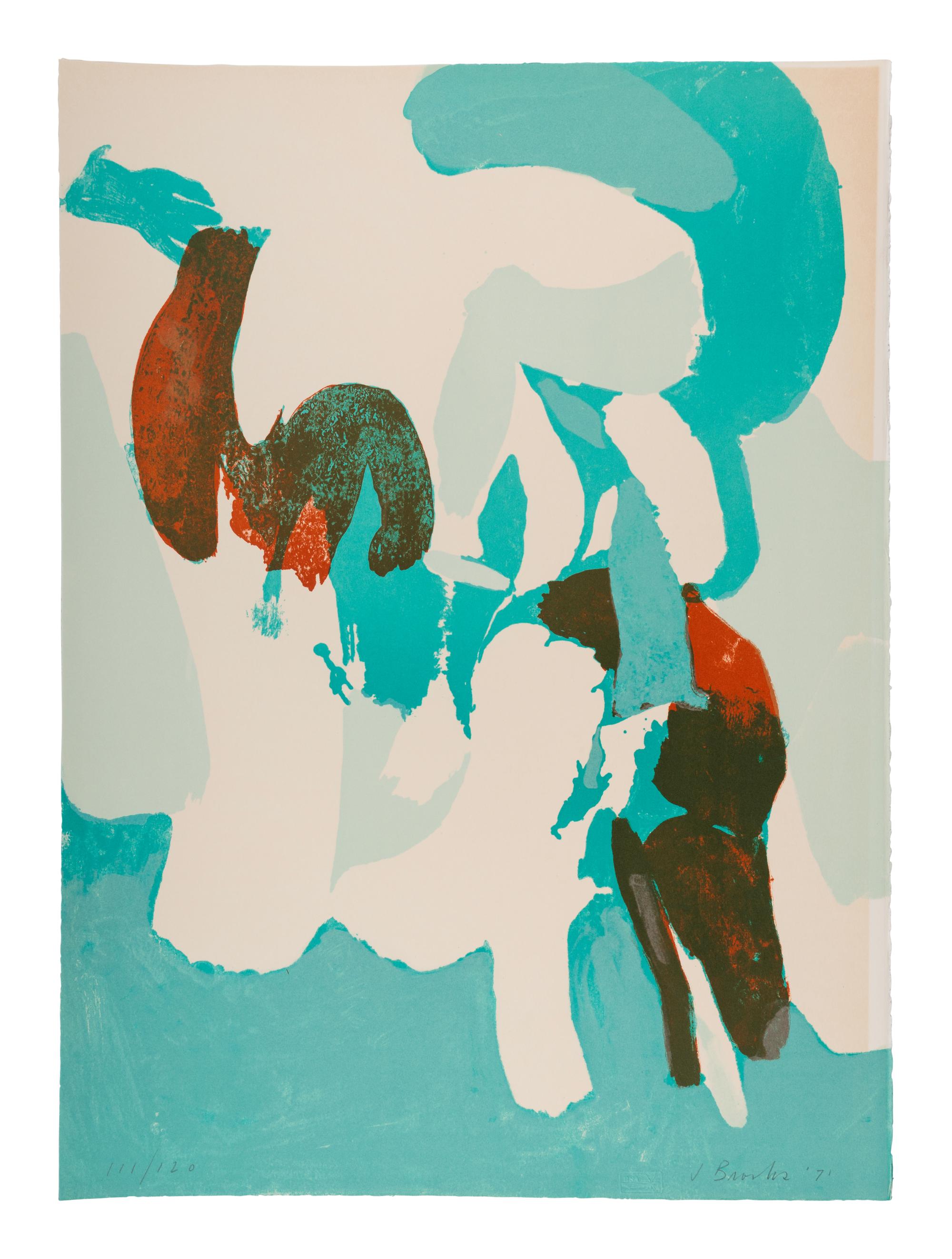 9 Plates from Ten Lithographs by Ten Artists Including works by Alex Katz, Jack Beal, Fairfield Porter, James Brooks, Red Grooms, Chaim Gross, Philip Guston, Richard Lindner, and Robert Andrew Park.