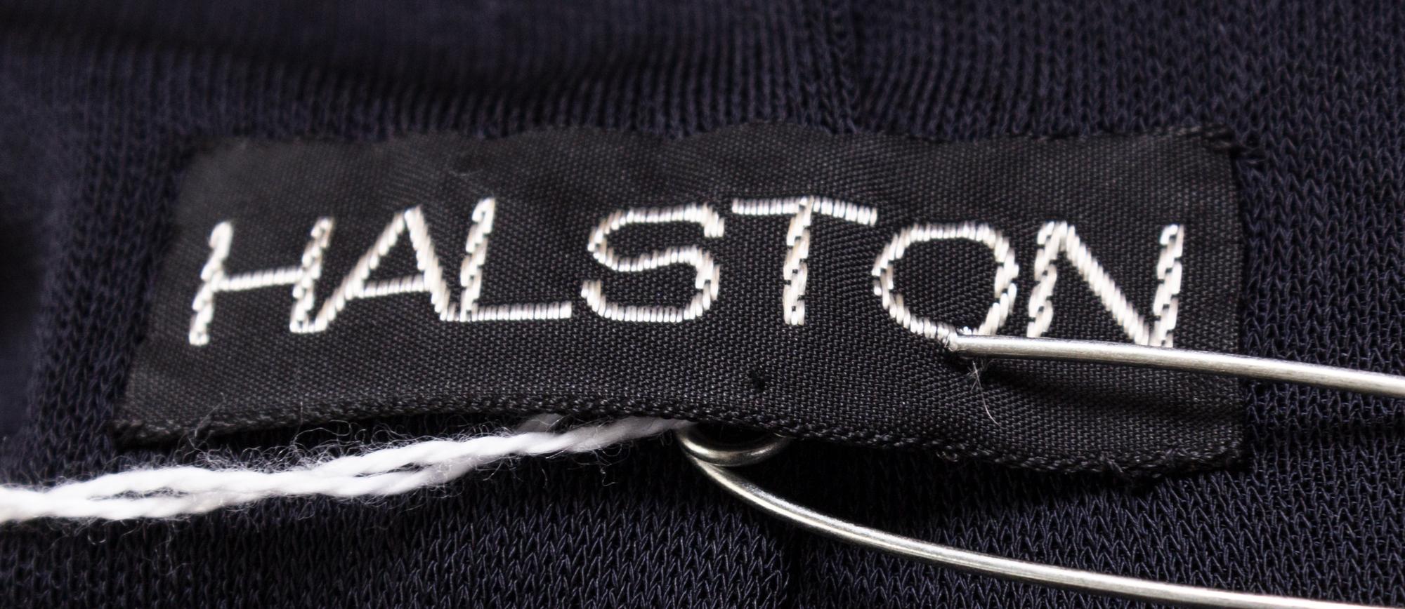 A Halston Black Sequin Pant Ensemble, Size 12 .