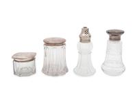 Four Silver Mounted Cut Glass Articles