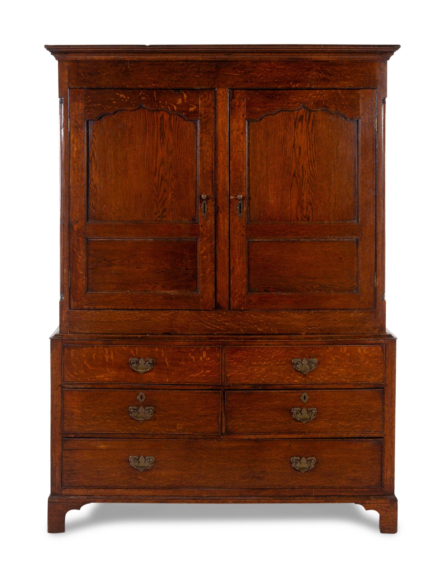 A George III Oak Linen Press