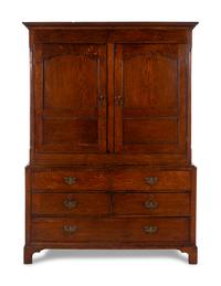 A George III Oak Linen Press