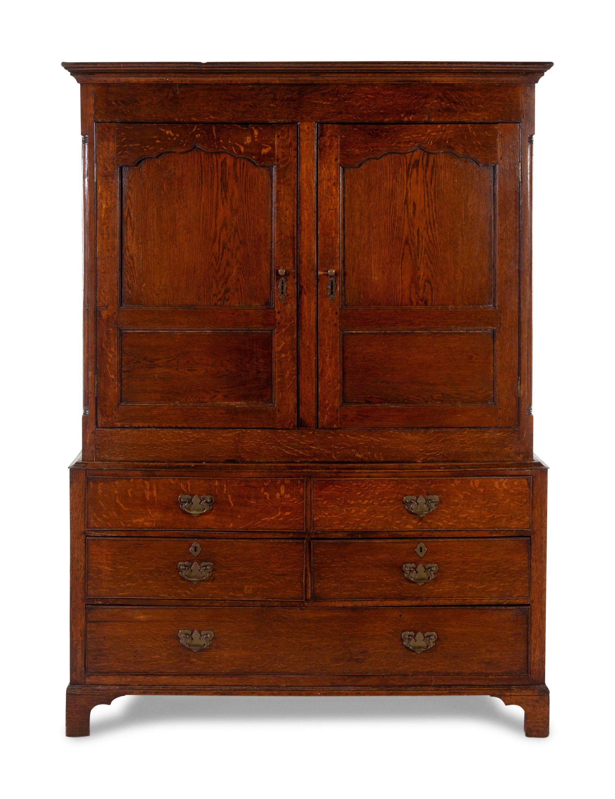A George III Oak Linen Press