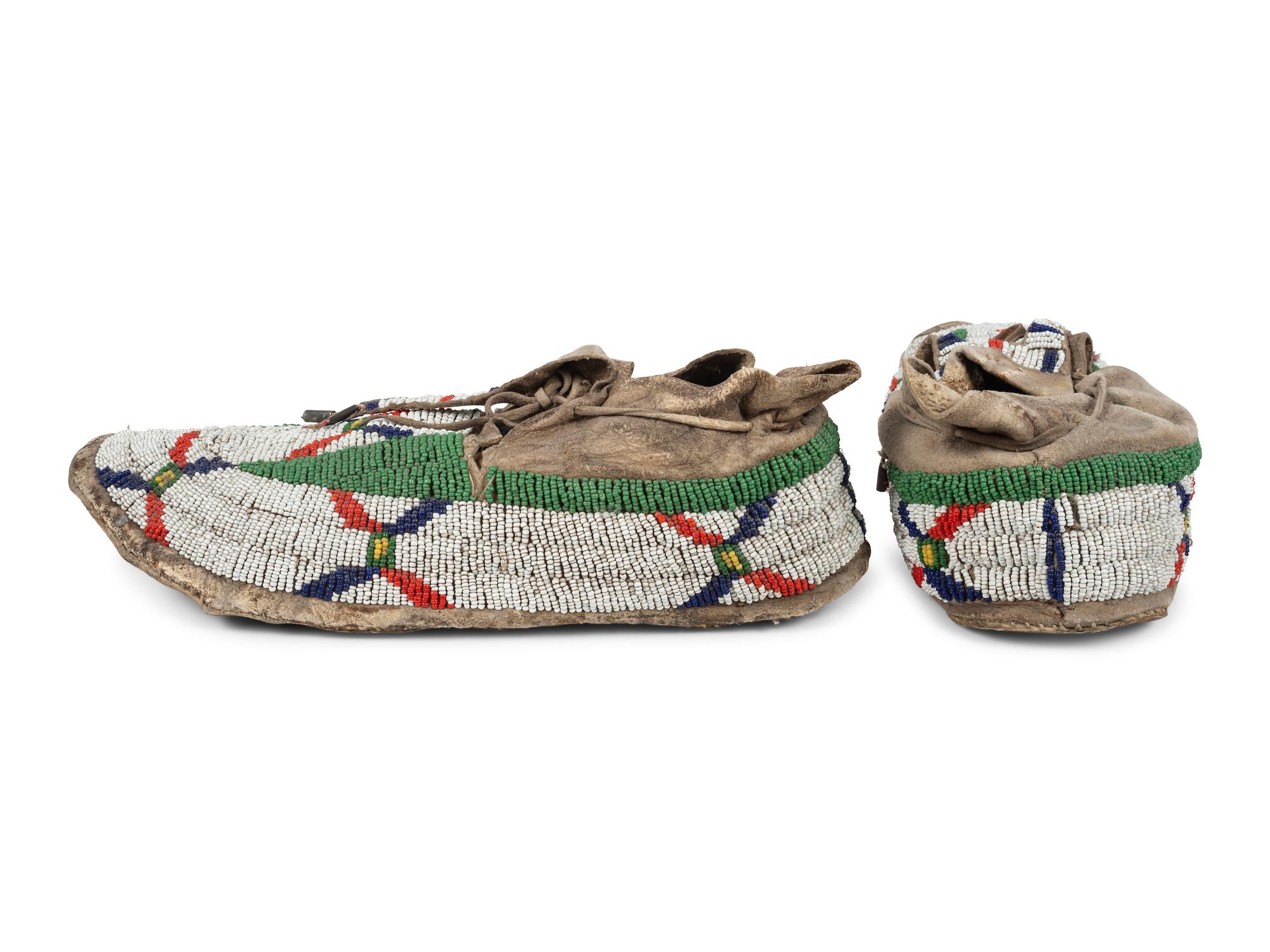 Sioux Beaded Hide Moccasins