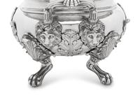 A William IV Silver Tureen with Cover and an American Coin Silver Soup Ladle