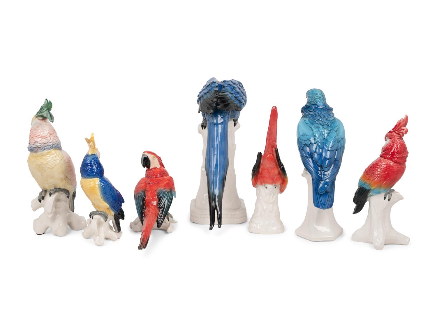 A Group of Seven Karl Ens Porcelain Birds