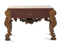 An Italian Baroque Style Carved Giltwood Marble-Top Console Table