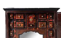 A Continental Tortoiseshell and Faux Tortoiseshell Veneered Collector's Cabinet
