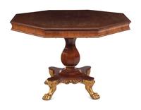 A Regency Parcel-Gilt Walnut Center Table