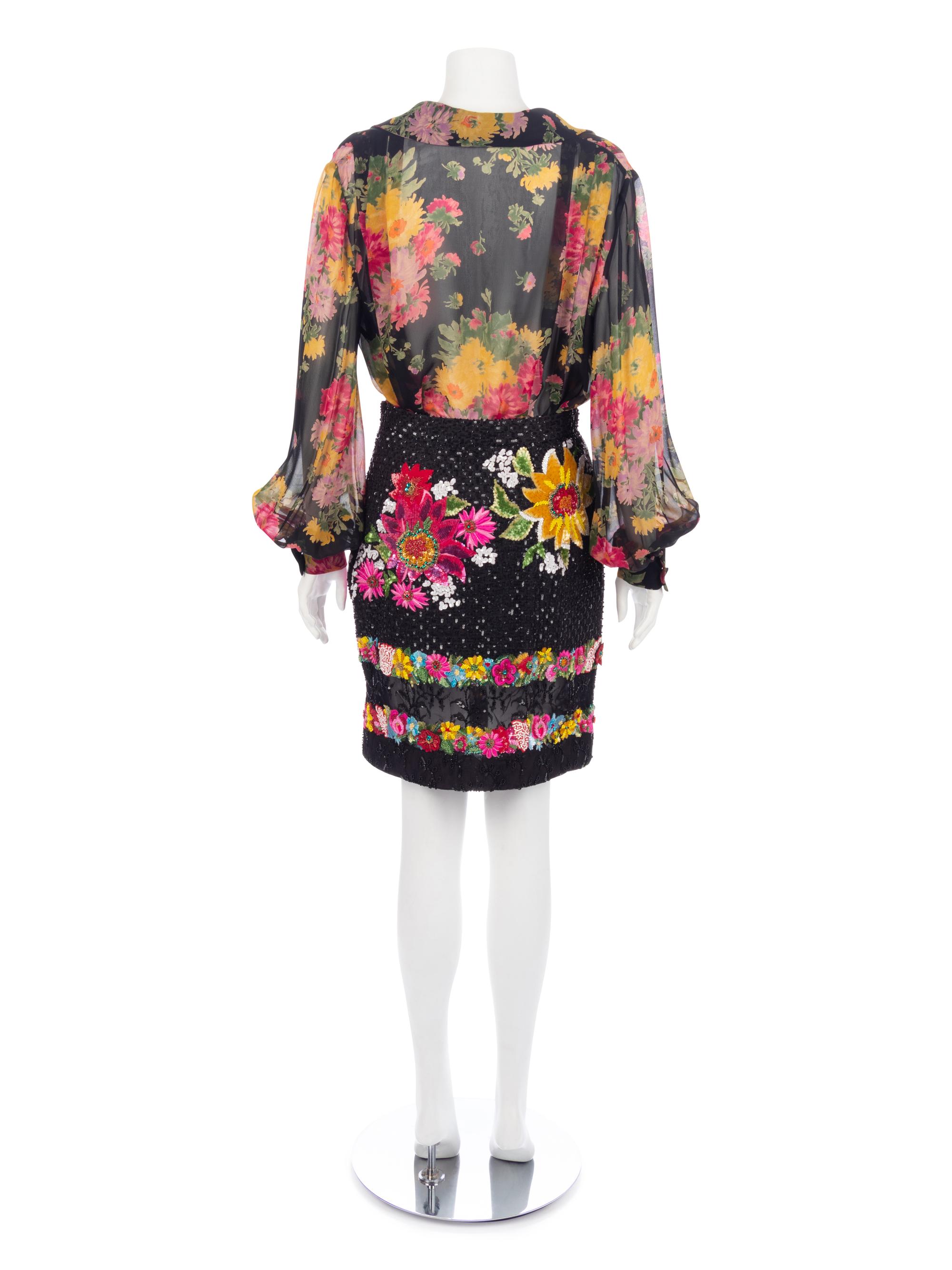 Two Valentino Floral Ensembles, 1980-90s
