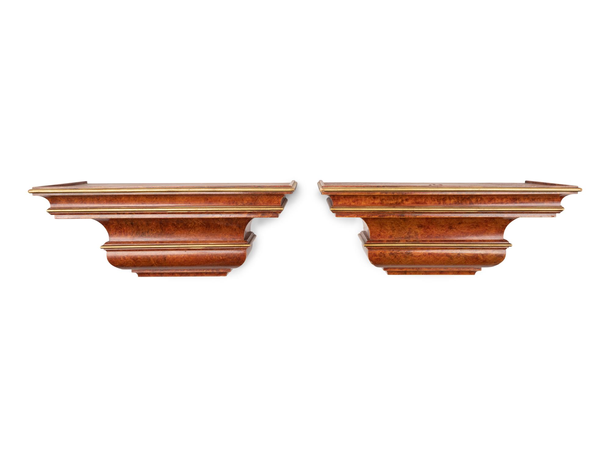 A Pair of Contemporary Gilt Painted Wall Brackets