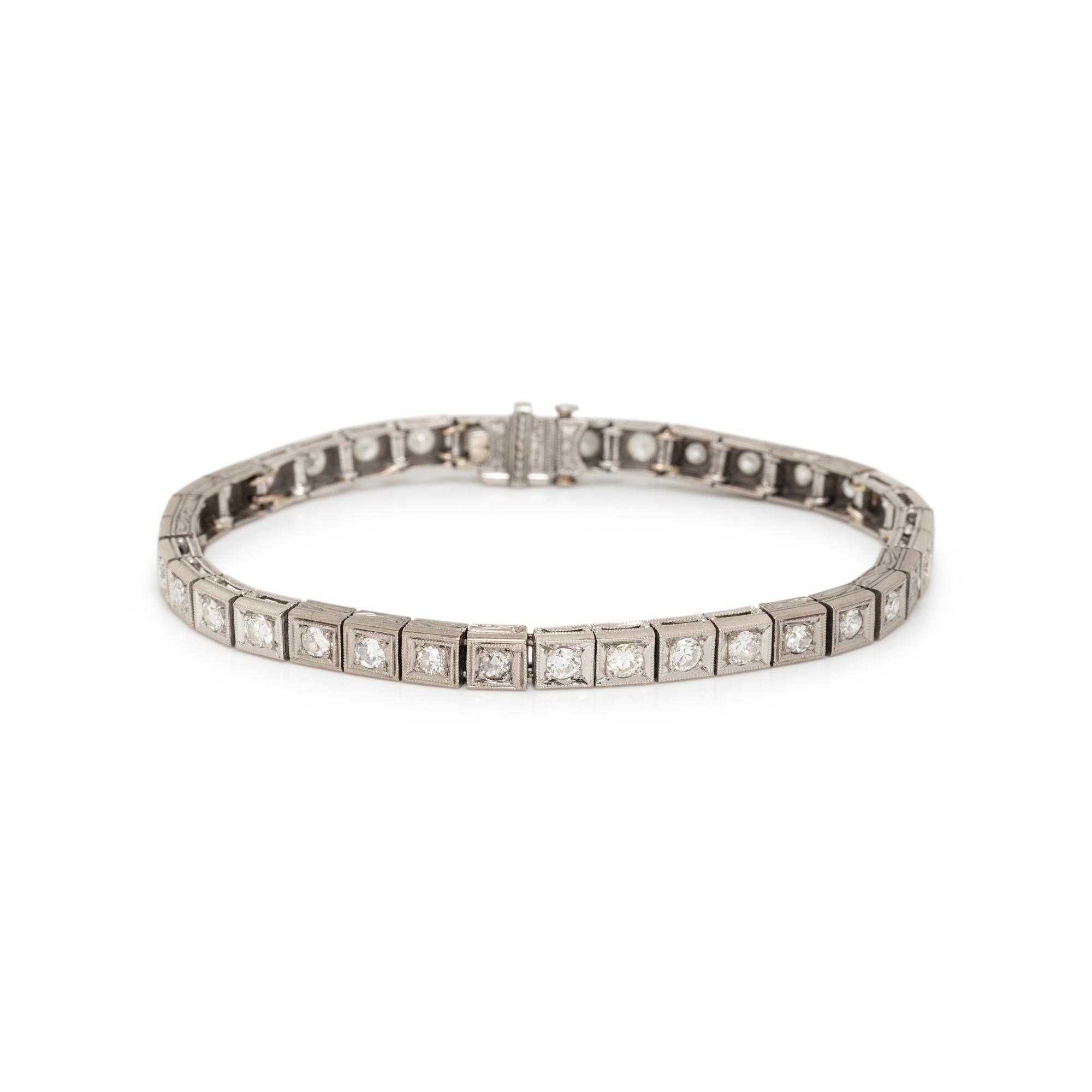 ART DECO, PLATINUM AND DIAMOND LINE BRACELET