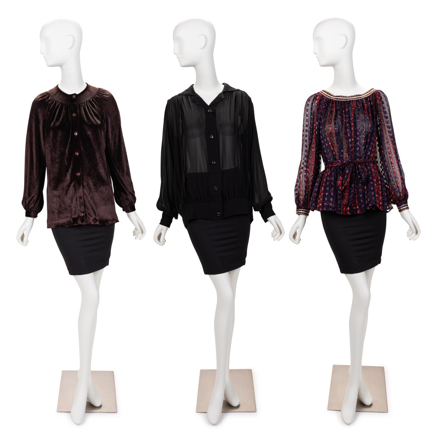Three Designer Tops: One Yves Saint Laurent, One Calvin Klein, One Ungaro, 1970-90s