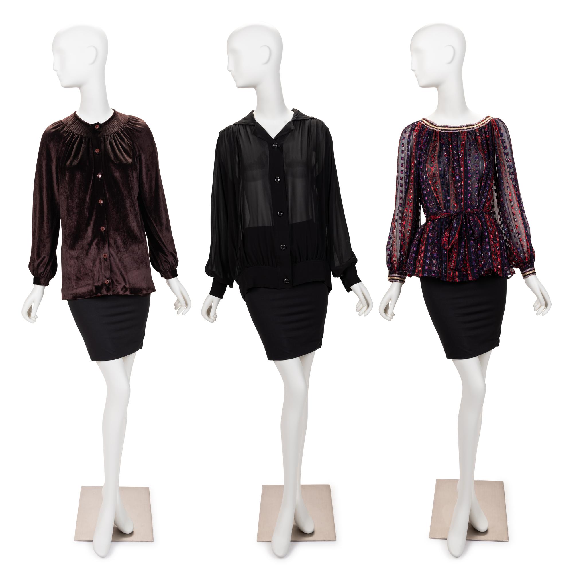 Three Designer Tops: One Yves Saint Laurent, One Calvin Klein, One Ungaro, 1970-90s