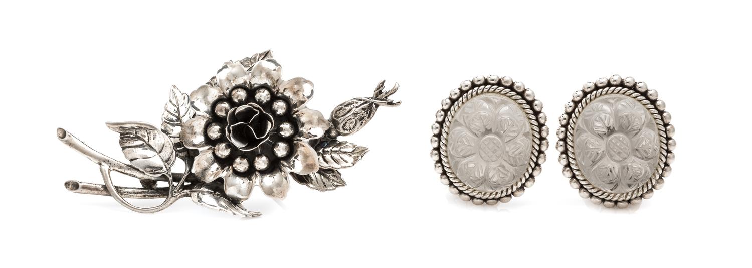 A Collection of Sterling Silver Jewelry, 49.50 dwts.