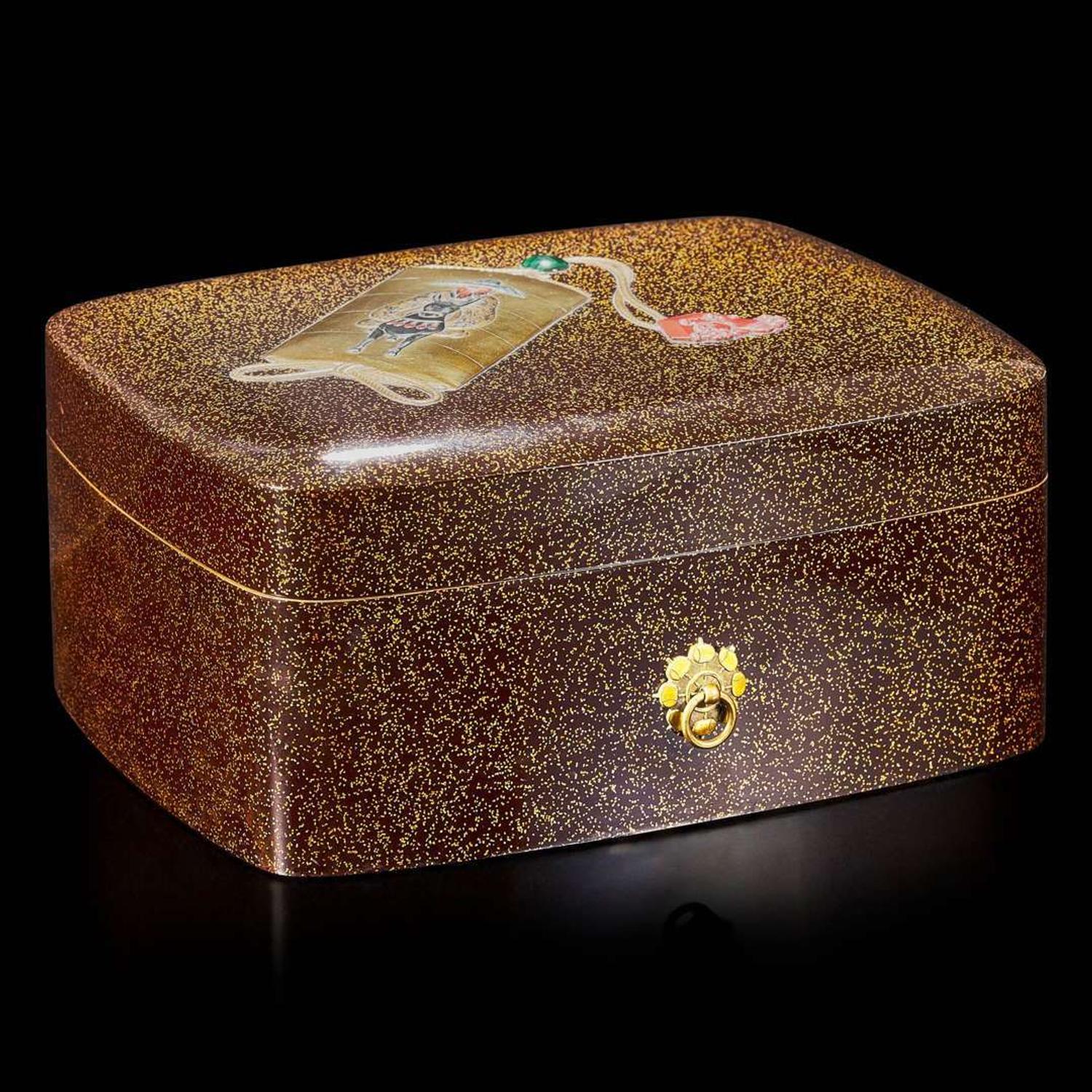 A very finely executed Japanese lacquer "Inro" box 日本时绘"印笼"盒子一件 Meiji period ??