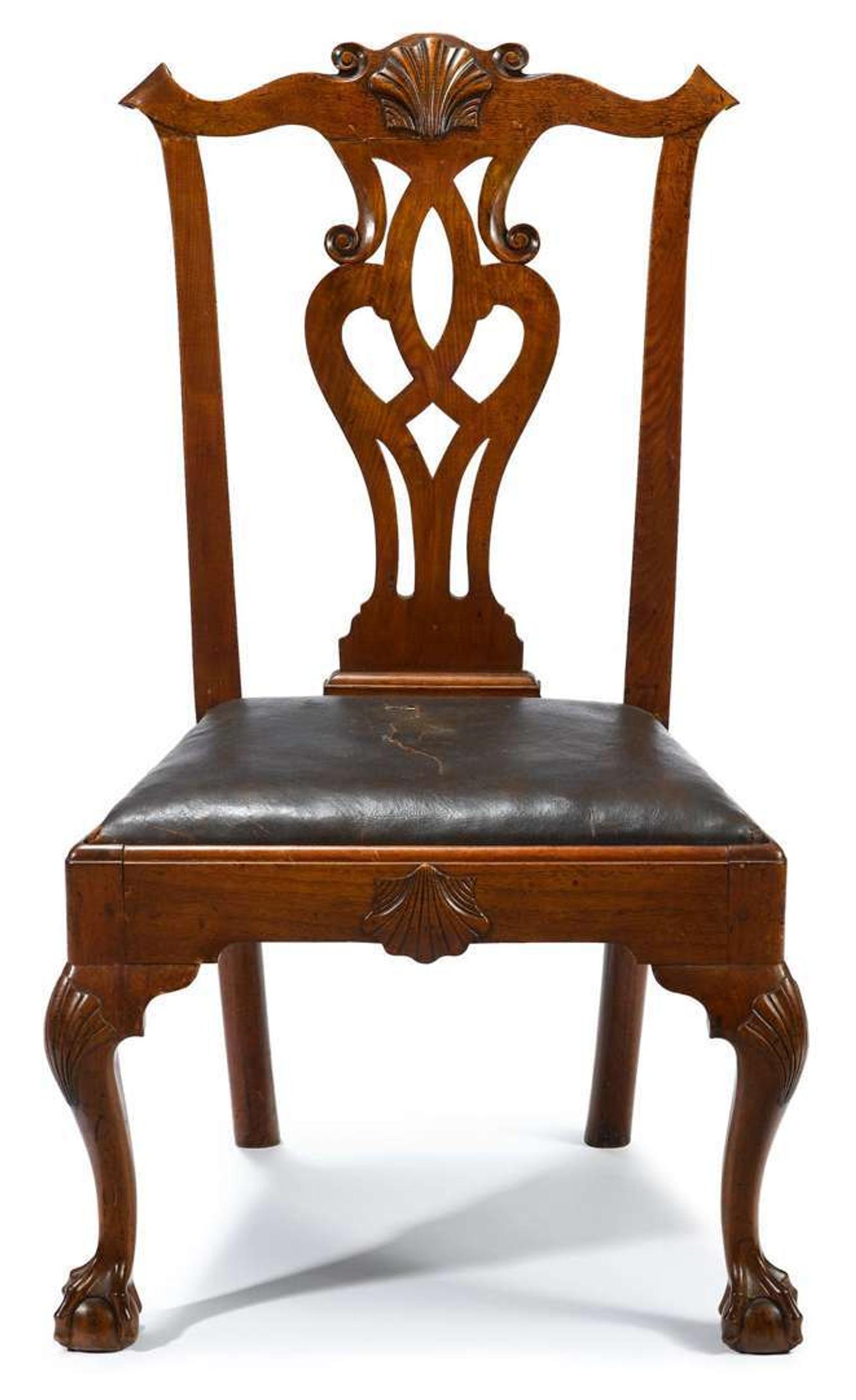 Chippendale carved walnut side chair philadelphia, pa, circa 1770
