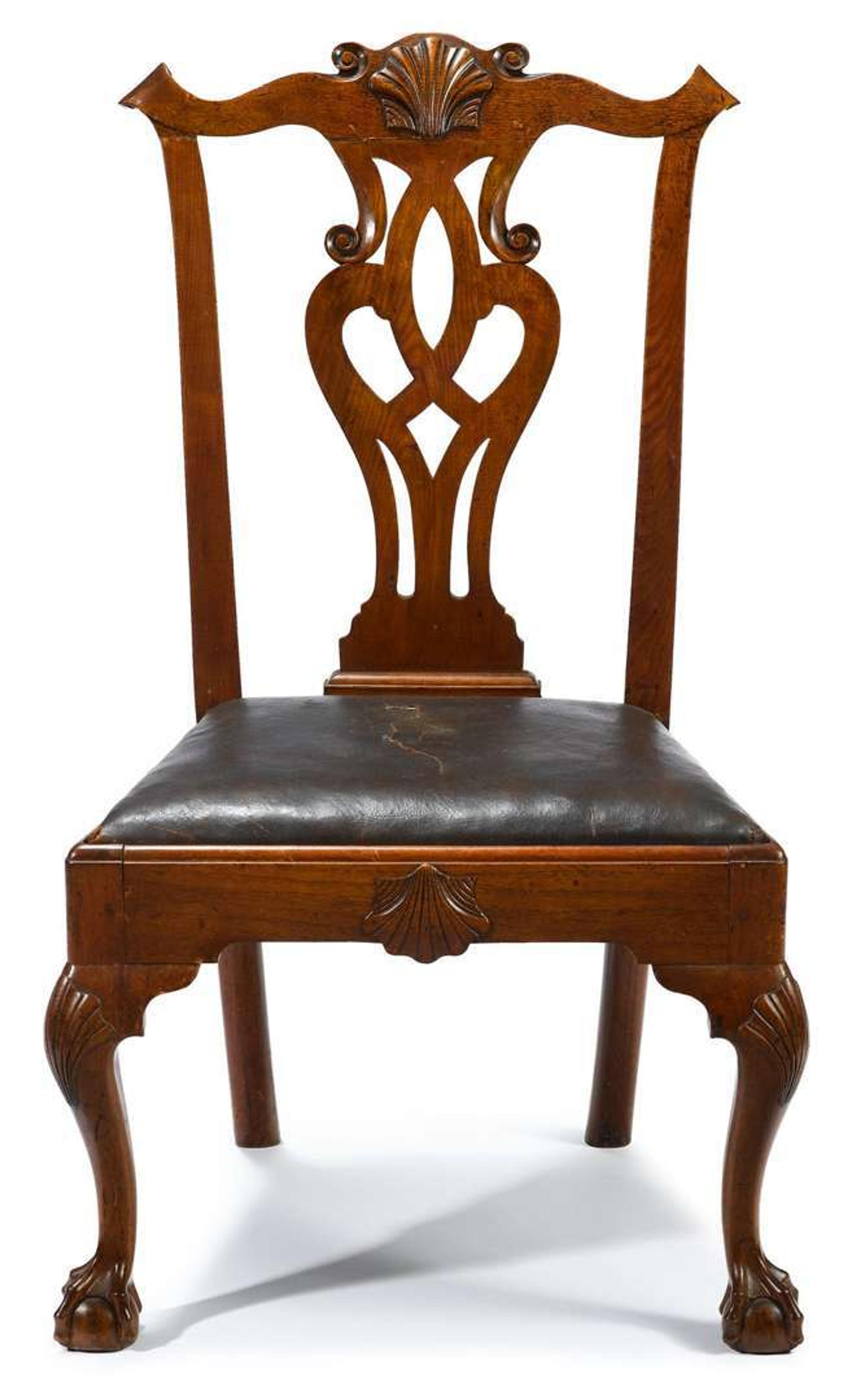 Chippendale carved walnut side chair philadelphia, pa, circa 1770