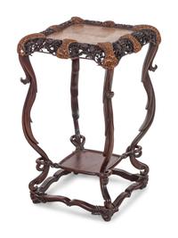An Export Burlwood Top Hardwood Table