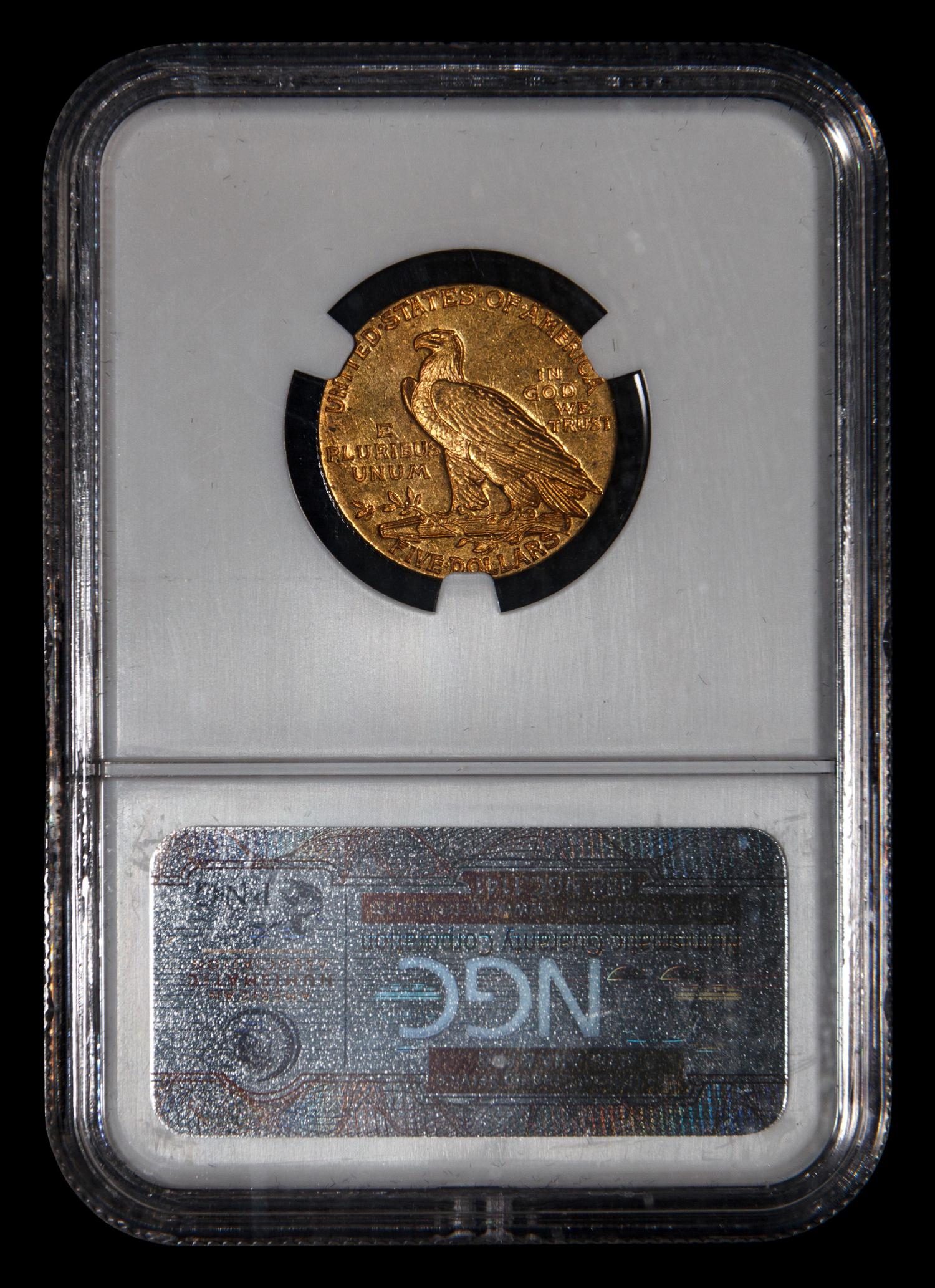 A 1911 Indian Head $5 Gold Coin (NGC MS61)