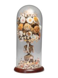 A Victorian Shell Encrusted Bouquet of Flowers