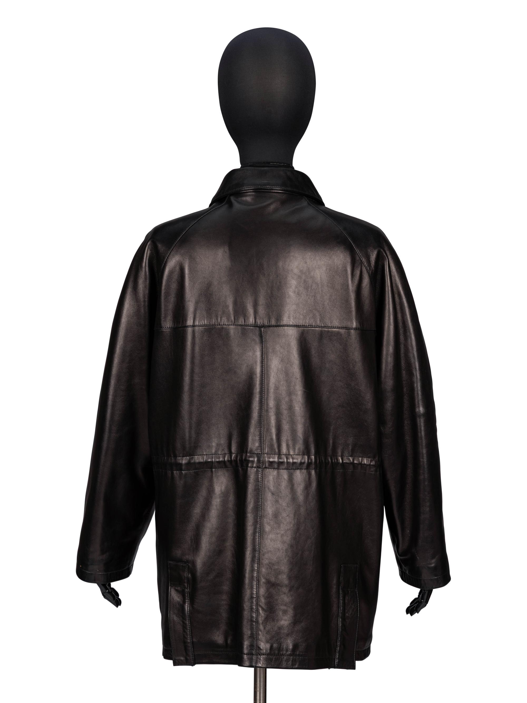 Lora Piana, Black Nappa Leather Coat