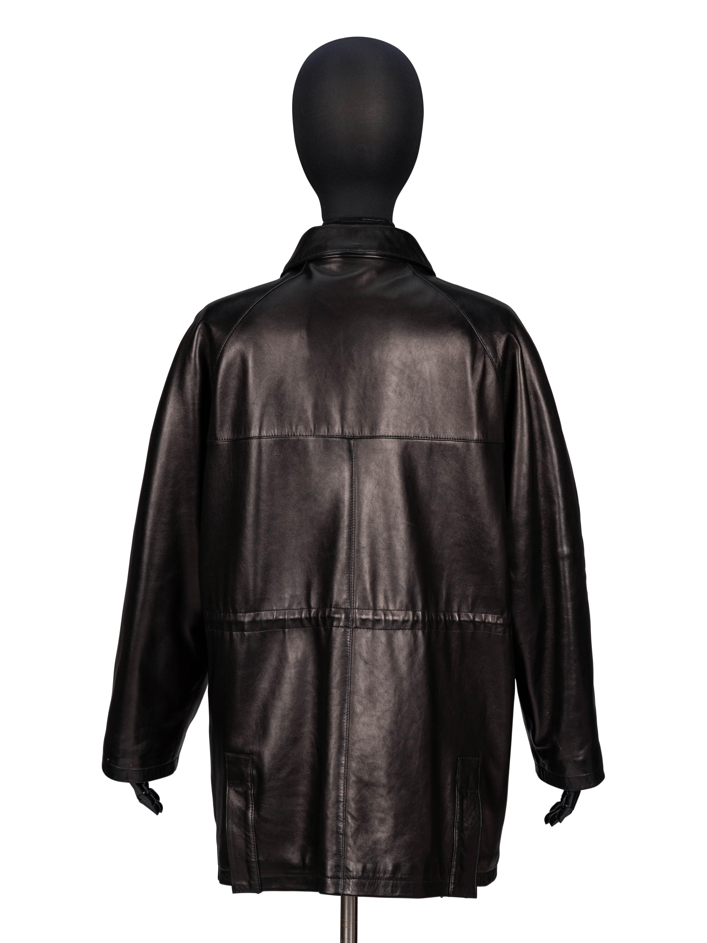 Lora Piana, Black Nappa Leather Coat