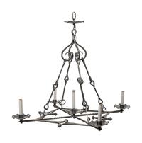 A Pair of Baroque Style Cast Metal Five-Light Ceiling Fixtures