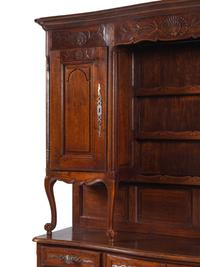 A Louis XV Provincial Carved Walnut Buffet à Deux Corps
