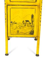 A Diminutive Tole Peinte Stand with Faux Marbled Top