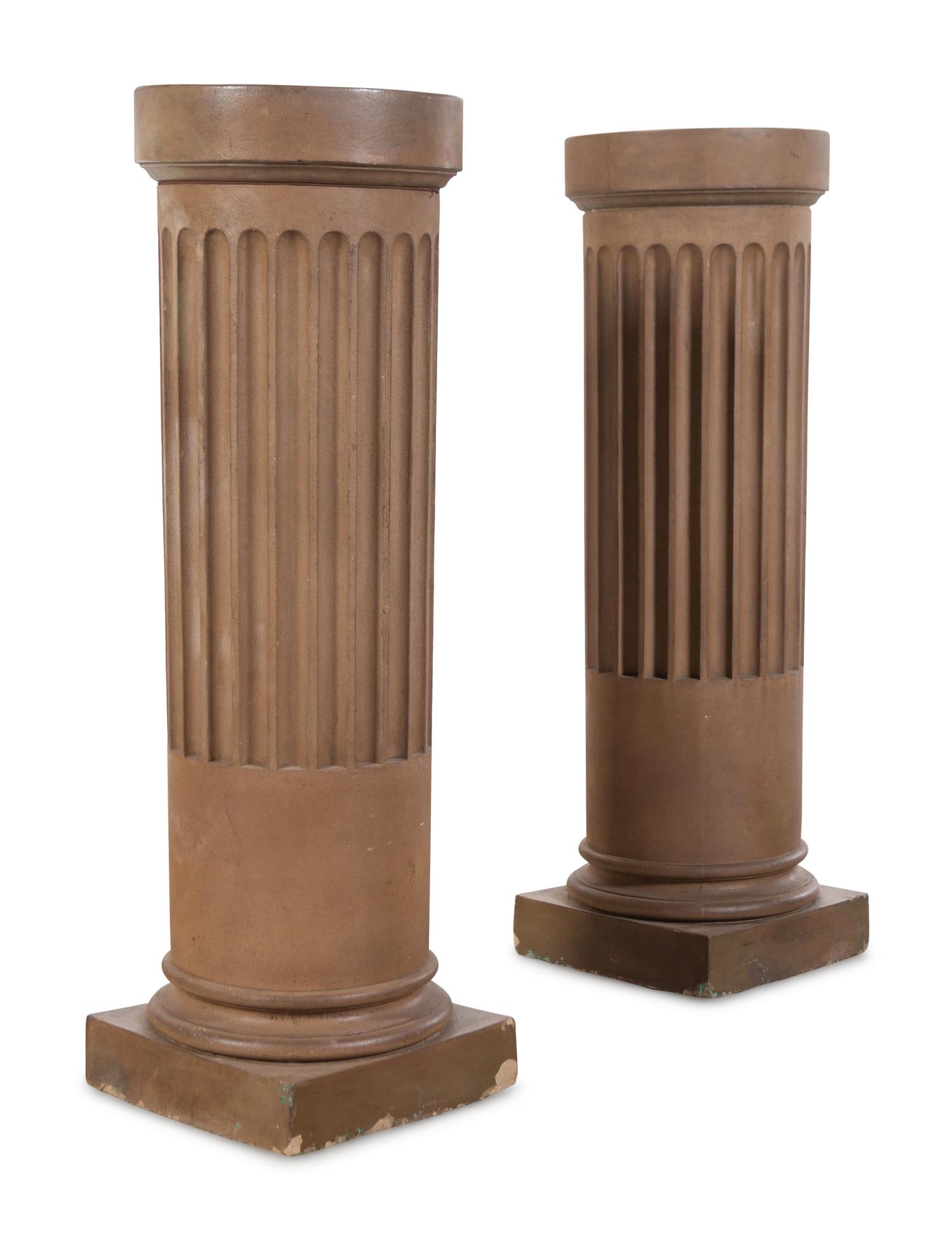 A Pair of Composition Pedestals Attributed to Rookwood