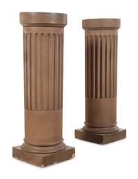 A Pair of Composition Pedestals Attributed to Rookwood