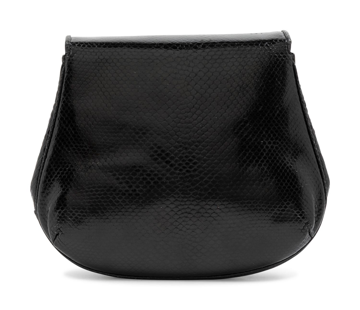 A Judith Leiber Black Skin Clutch