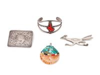 Silver and Turquoise Figural Ring, PLUS