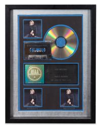 A Whitney Houston: My Love is Your Love RIAA Certified 3x Platinum Presentation Album 17 x 12 3/4 inches.