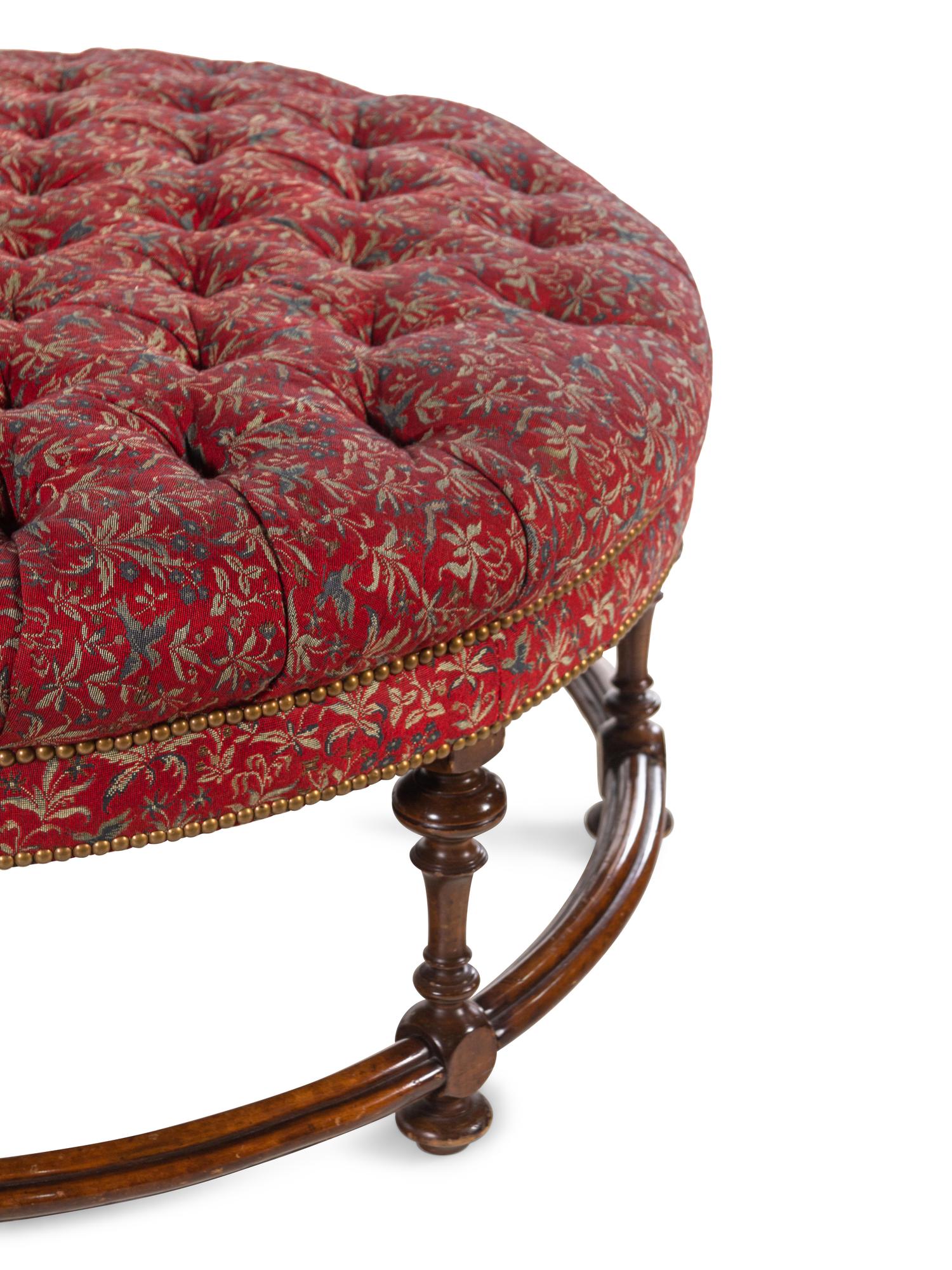 A William and Mary Style Walnut Circular Ottoman